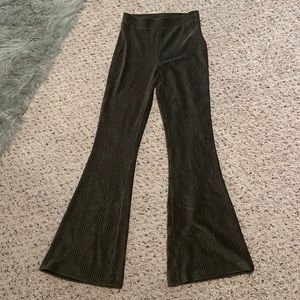 Green flare aerie pants